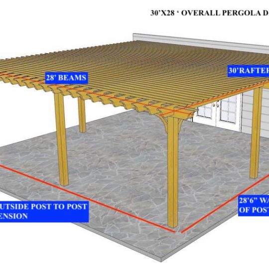 DAFNE JIMENEZ 30'x28' (6) posts Custom Attached Big Kahuna Solar-Ready - Image 1