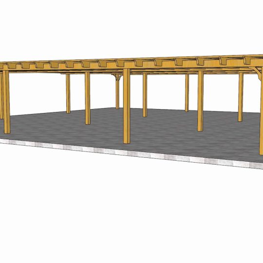 Ken St. Clair 53'x53' Custom Freestanding Pergola with rafters on 24 centers and top slats on 6" centers - Image 3