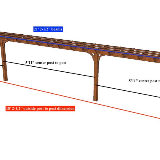 Stuart C Rosenberg 21' 2-1/2" Custom Brim with (4) Posts With Special Post Placement (10) rafters and top slats - Image 1