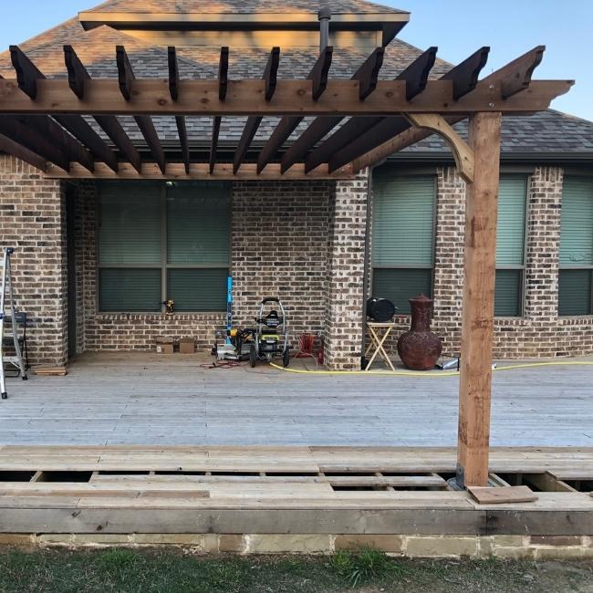 Pergola Post Installation on a Deck