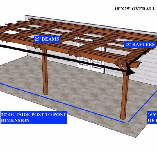 Gene Melanson 18'X25' Custom Attached Fedora (10) RAFTERS AND (20) TOP SLATS - Image 1
