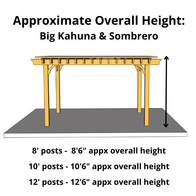 Pergola Height Measurements Overall - Big Kahuna