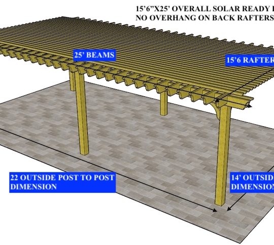 SCOTT KOONTZ 15'6"X25'  Custom Big Kahuna Solar-Ready (NO OVERHANG ON BACK RAFTERS) - Image 1
