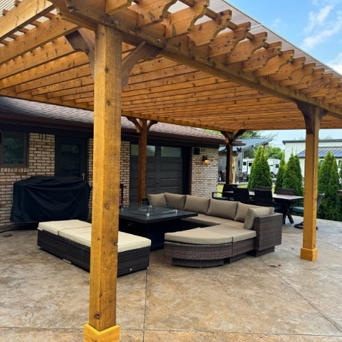 Solid roof pergola