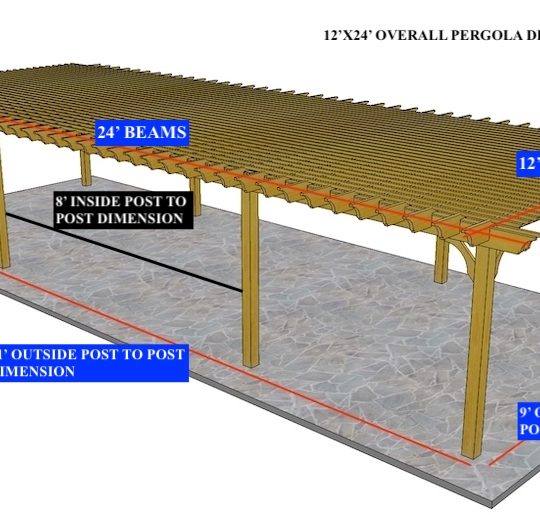 Jaime Calderon 12'x24' Custom Freestanding Sombrero With 8 posts with an inside post to post for the 2 center post at 8' - Image 1