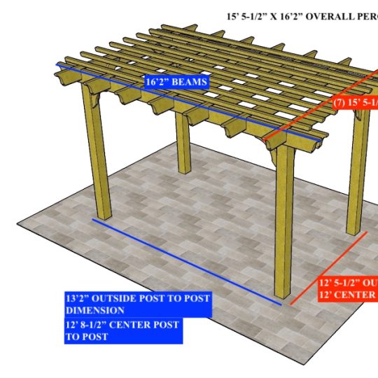 MEGAN SMITH ATKENSON 15' 5-1/2" X 16'2" Custom Freestanding Sombrero *SQUARE END SHAPE ON BACK RAFTERS - Image 1