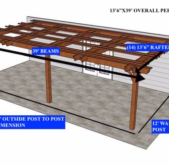 Rikki Reyes 13'6"X39' Custom Attached Fedora (14) RAFTERS (18) TOP SLATS - Image 1