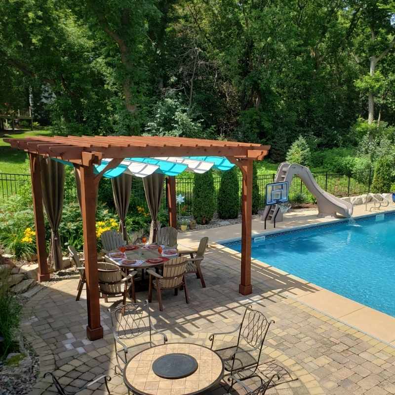 Pergola shade kit with canopy