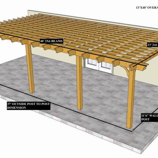 EDGAR 13'X40' Attached Sombrero LITE with 4 posts - Image 1