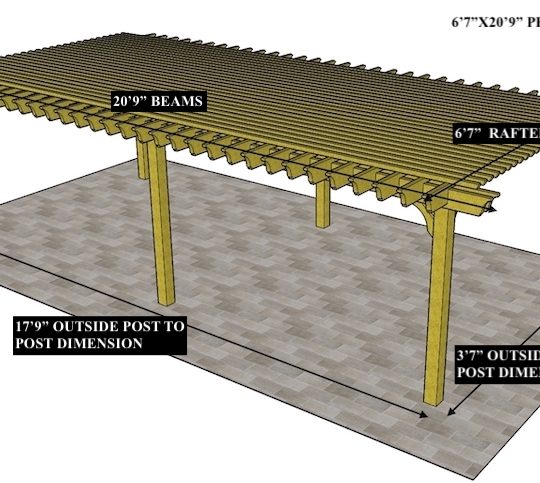 Pierre Henderson 6'7"x 20'9" Custom Freestanding Big Kahuna LITE (2X6 RAFTERS AND BEAMS) NO HOLES IN BEAMS - Image 1