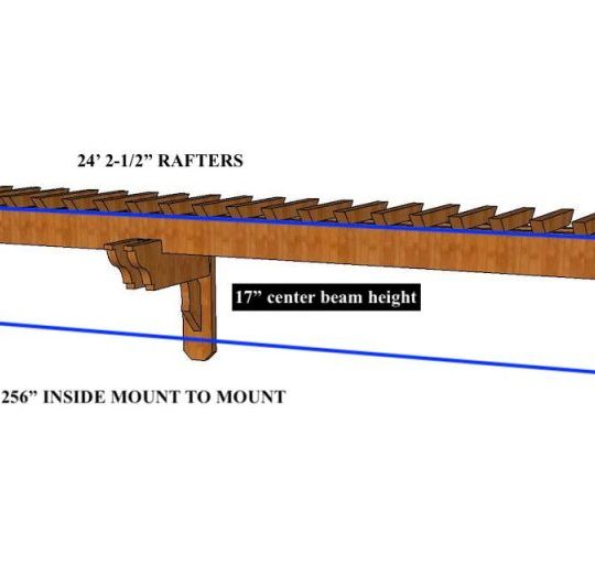 Tom Couture 24' 2-1/2"  Custom Visor No notches in rafters to be trimmed on day of install - Image 1