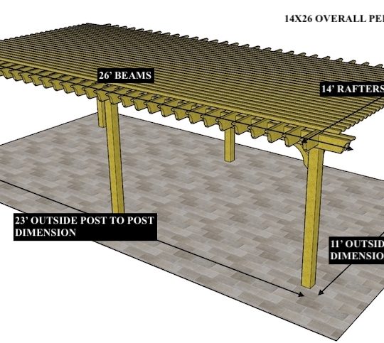 Bill Criss 14'x26' Custom Freestanding Big Kahuna (5) posts in Ground (1) post with mounting hardware. - Image 1