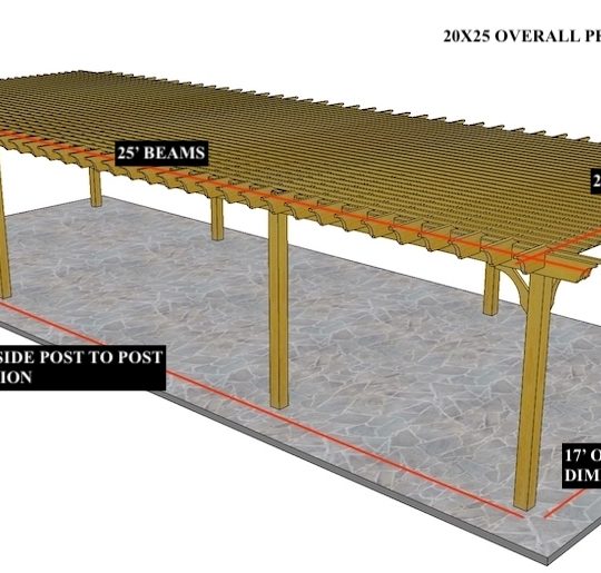 GLENN VICKERS 20'X25' Custom Freestanding Big Kahuna -8 POSTS WITH SPECIAL POST PLACEMENT FOR CENTER POSTS TO BE DETERMINED - Image 1