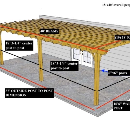 Robert Ettori 18'X40'   Custom Attached Sombrero - NO TOP SLATS (21 Rafters) - Image 1