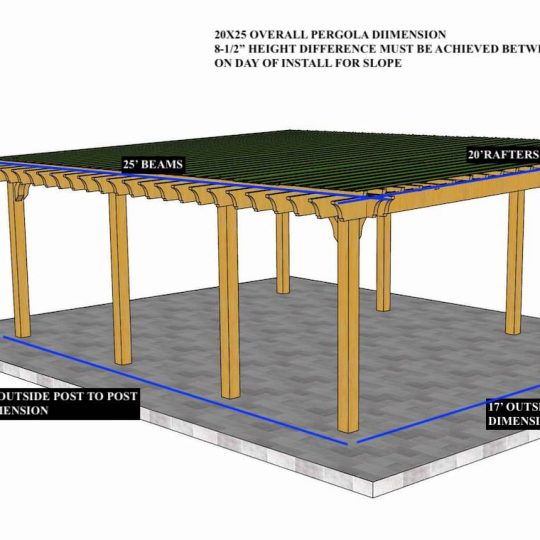 Glenn Vickers 20'x25' Custom Freestanding Big Kahuna Plus NO ROOF But with slope (8) posts with special center posts placement to be determined - Image 1