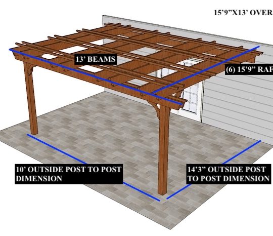 Laura Vavrunek 15'9"X13' Custom Attached Fedora (6)  RAFTERS AND (10) TOP SLATS - Image 1