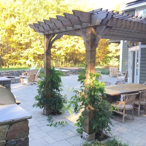 Narrow Pergola Attached to House