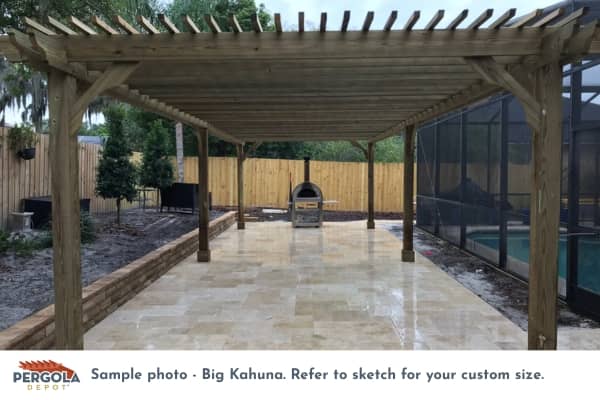 Big Kahuna Pine Freestanding Pergola Kit
