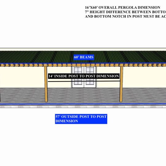 Roberto Torres 16'X60' Custom Attached Big Kahuna PLUS  (6) posts special spacing on the 2 middle posts around a stairway - Image 1