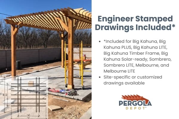 Pergola Depot Engineered Drawings for Pergolas