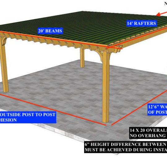 RYAN COOPER14'X20' Custom Freestanding Big Kahuna Plus  NO OVERHANG ON BACK RAFTERS - Image 1