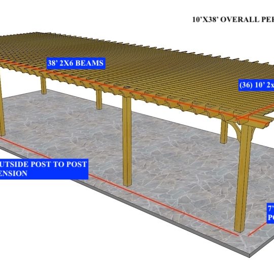 Stephanie Garnett 10'x38' Custom Freestanding Big Kahuna Lite  (8) posts - Image 1