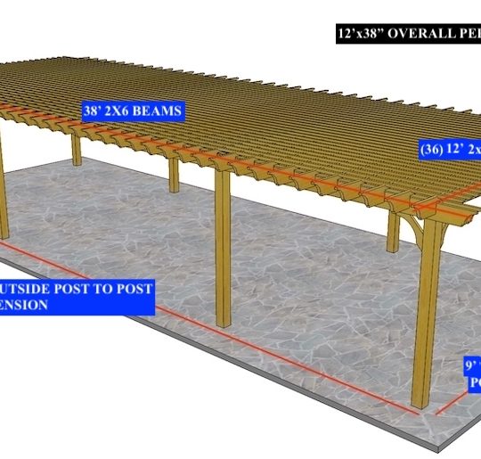 Stephanie Garnett 12'x38' Custom Freestanding Big Kahuna Lite  (8) posts . Special spacing on 2 center posts - Image 1