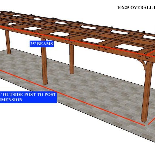 DANIEL 10'X25' Custom Freestanding Fedora (14) Rafters - Image 1