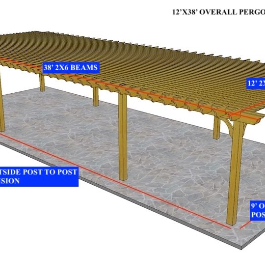 OTEY MARSHALL 12'X38' Custom Freestanding Big Kahuna LITE (8) POSTS - Image 1