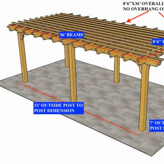 Robert Maddalena 8'6"X36' Custom Freestanding Sombrero  (NO OVERHANG ON BACK RAFTER) - Image 1