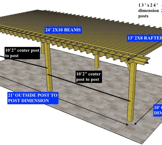 TRISTAN ABEND 13'X24' Custom Freestanding Big Kahuna With 8x8 posts and 2x10 beams - Image 1