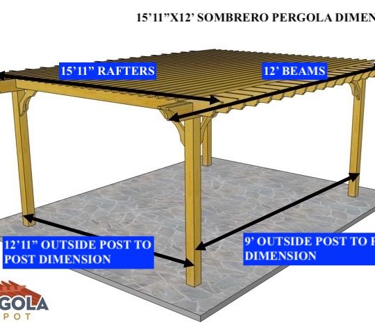 Sean Johnson 15'11"x12' Custom Free-standing Sombrero (5) rafters and (13) 2x2 top slats - Image 1