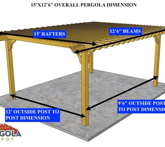 Sean Johnson 15'x12'6" Custom Free-standing Sombrero (6) rafters and (13) 2x2 top slats - Image 1