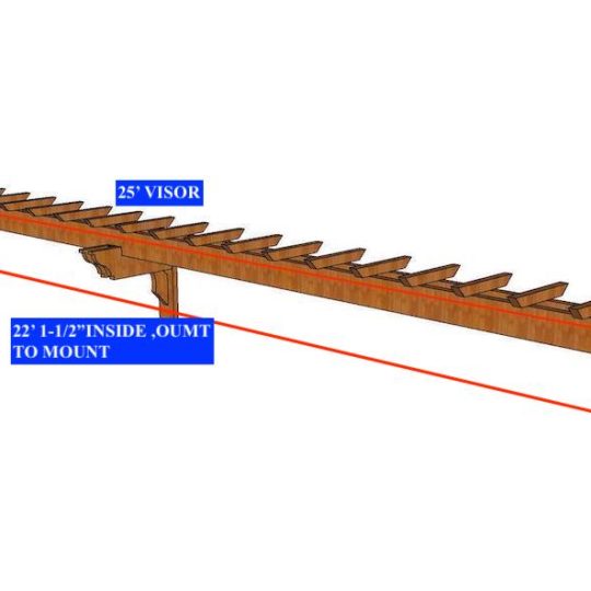 Amaury 25' Custom Visor (3) large beams   (48) 2x2 top slats - Image 1