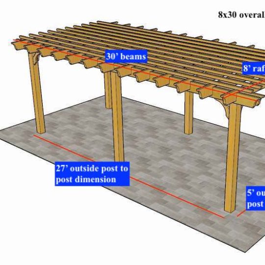 Meagan Smith 8'x30' Custom Free-standing Sombrero (rafters on 24" centers) - Image 1