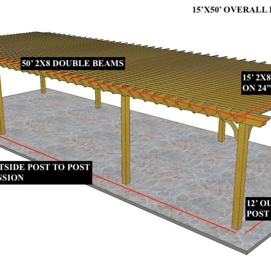 Melissa Nelson 15'x50' Custom Free-standing Cedar Sombrero - Image 1
