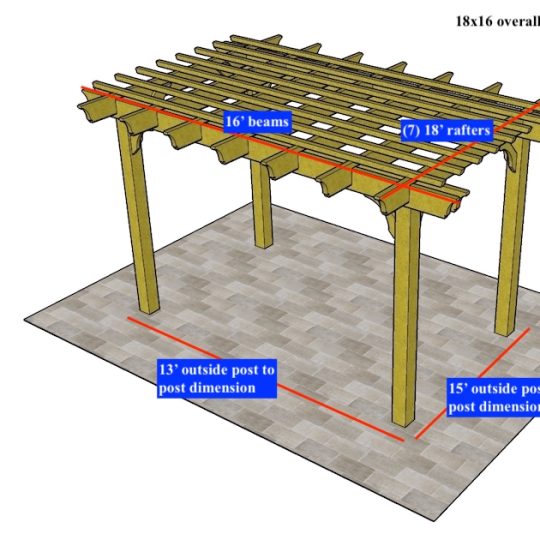 Susan Woerner 18'x16' Custom Free-standing Sombrero Rafters on 24" centers - Image 1