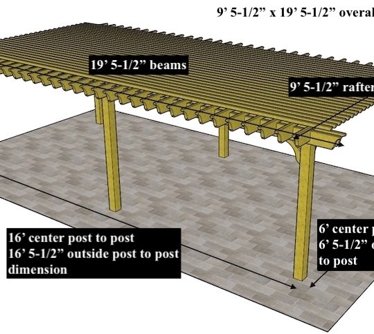 Zacorion Collins 9' 5-1/2" x 19' 5-1/2 Custom Free-standing Big Kahuna (2x6 Rafters) (2x8 Beams) - Image 1
