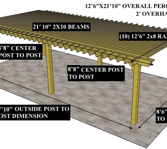 Thomas Casey 12'6"x21'10"  Custom Freestanding Sombrero with a 2' overhang on all sides. 2x10 BEAMS - Image 1