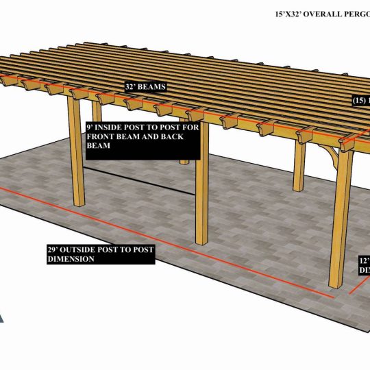 Cyndi Maners 15'X32' Custom Freestanding Sombrero (8) posts 9' for inside post to post for the center posts. - Image 1