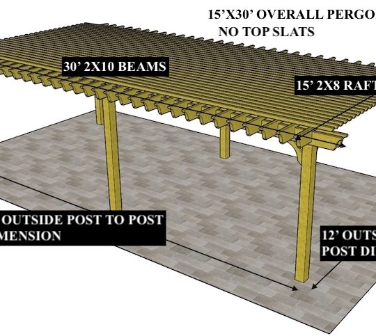 JEFF ROBERTS 15'X30' Custom Big Kahuna Solar-Ready (NO TOP SLATS) - Image 1