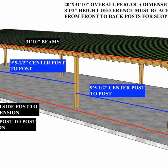 Cecilia Szumski Upgrade to a 20'x31'10" PINE BK Plus Custom Freestanding Big Kahuna PLUS (8) posts  With a 9' INSIDE POST TO POST ON ALL POSTS for order # 47489 - Image 1