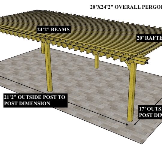 Andy M 20'x24'2" Custom Freestanding Big Kahuna End shape A on (3) sides End shape E on Back rafters - Image 1