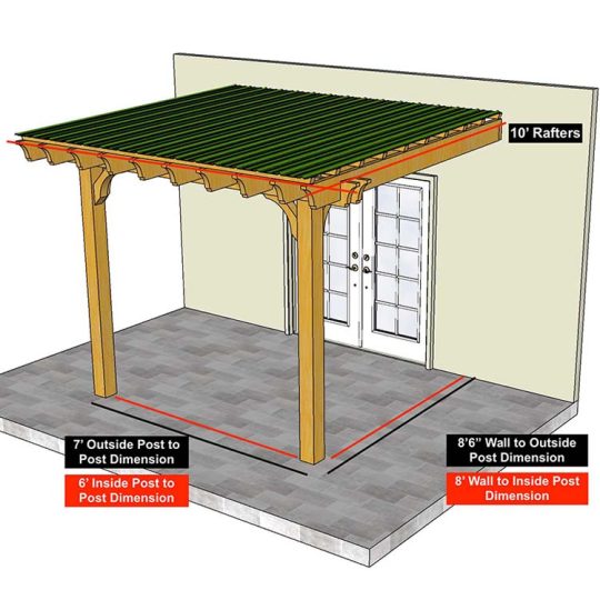 10x10 Covered Pergola Kits With Roof The Big Kahuna - Image 5