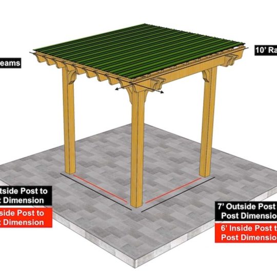 10x10 Covered Pergola Kits With Roof The Big Kahuna - Image 4