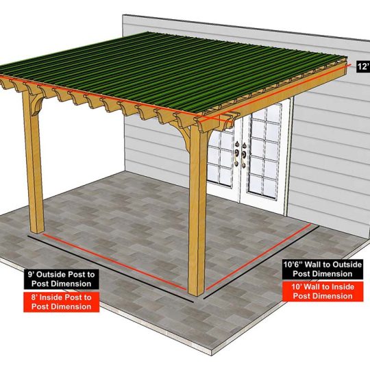 12x12 Covered Pergola Kits With Roof The Big Kahuna - Image 5