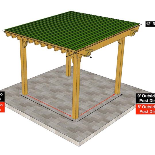 12x12 Covered Pergola Kits With Roof The Big Kahuna - Image 4