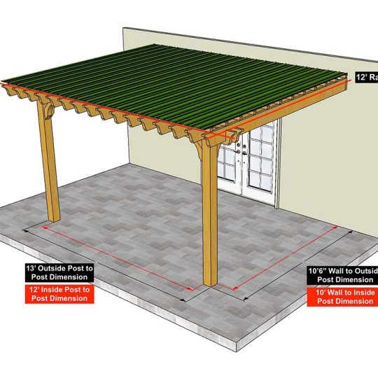12x16 Covered Pergola Kits With Roof The Big Kahuna - Image 4