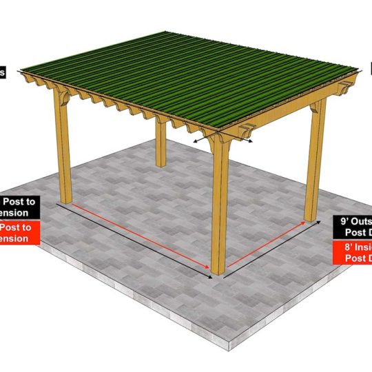 12x16 Covered Pergola Kits With Roof The Big Kahuna - Image 5