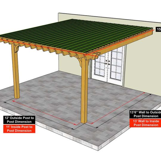 15x15 Covered Pergola Kits With Roof The Big Kahuna - Image 4